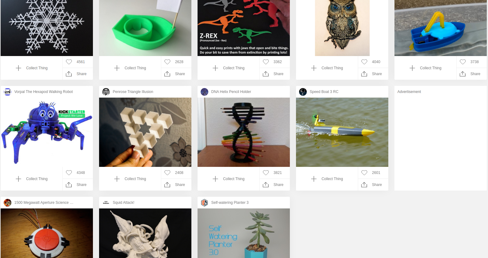 Modelos no thingiverse